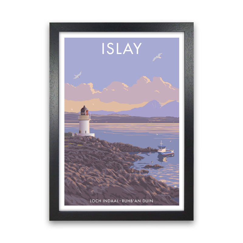 Loch Indaal Islay Travel Art Print by Stephen Millership Black Grain