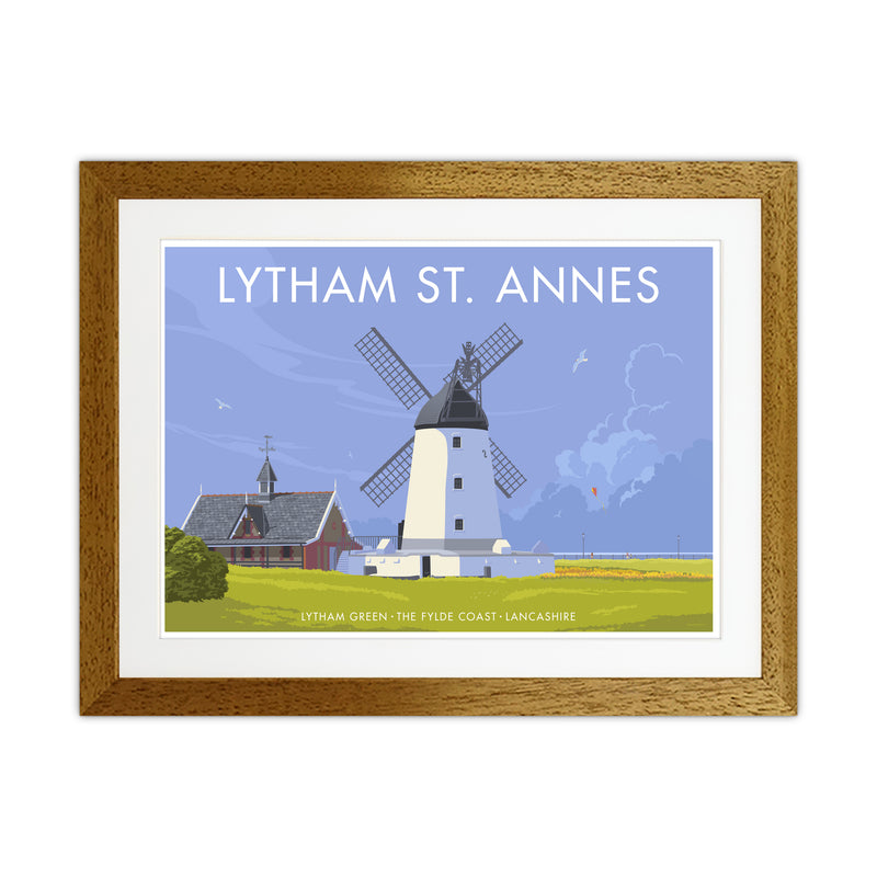 Lytham Windmill Art Print by Stephen Millership Oak Grain