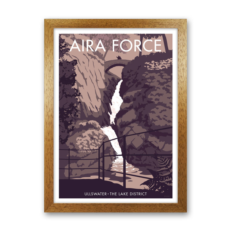 Aira Force Art Print by Stephen Millership, Framed Wall Art Oak Grain
