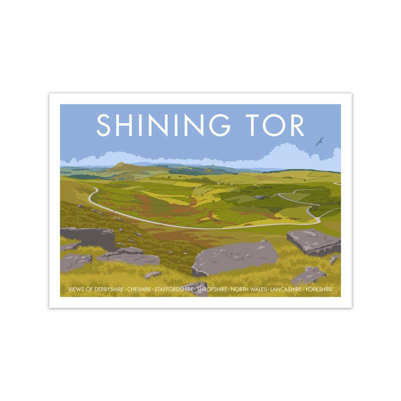 Derbyshire Shining Tor Travel Art Print By Stephen Millership Print Only