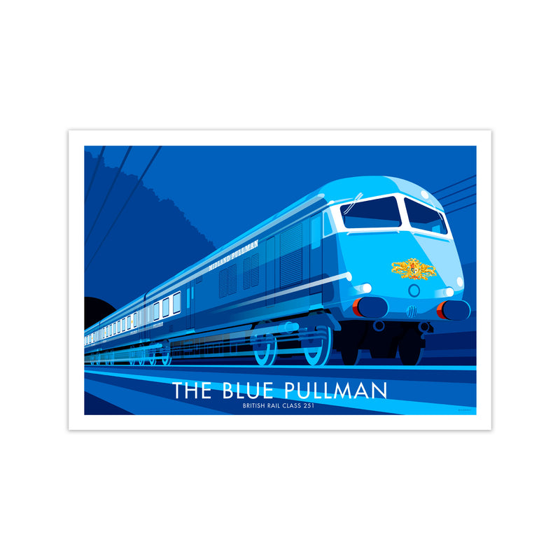 The Blue Pullman Art Print by Stephen Millership, Framed Transport Poster Print Only