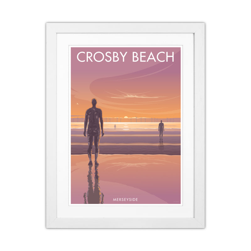 Crosby Beach Travel Art Print By Stephen Millership White Grain