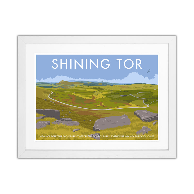 Derbyshire Shining Tor Travel Art Print By Stephen Millership White Grain