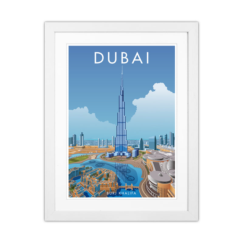 Dubai Travel Art Print By Stephen Millership White Grain