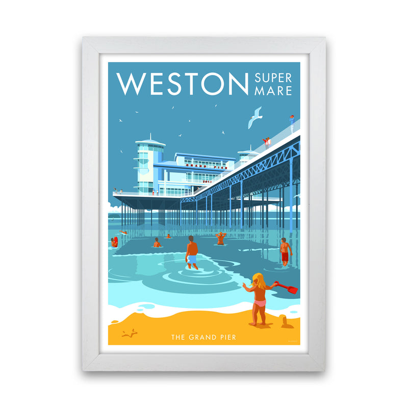 Weston-super-mare Art Print by Stephen Millership White Grain