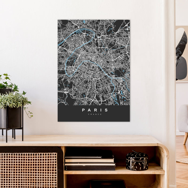 Paris Art Print by UrbanMaps A1 Black Frame
