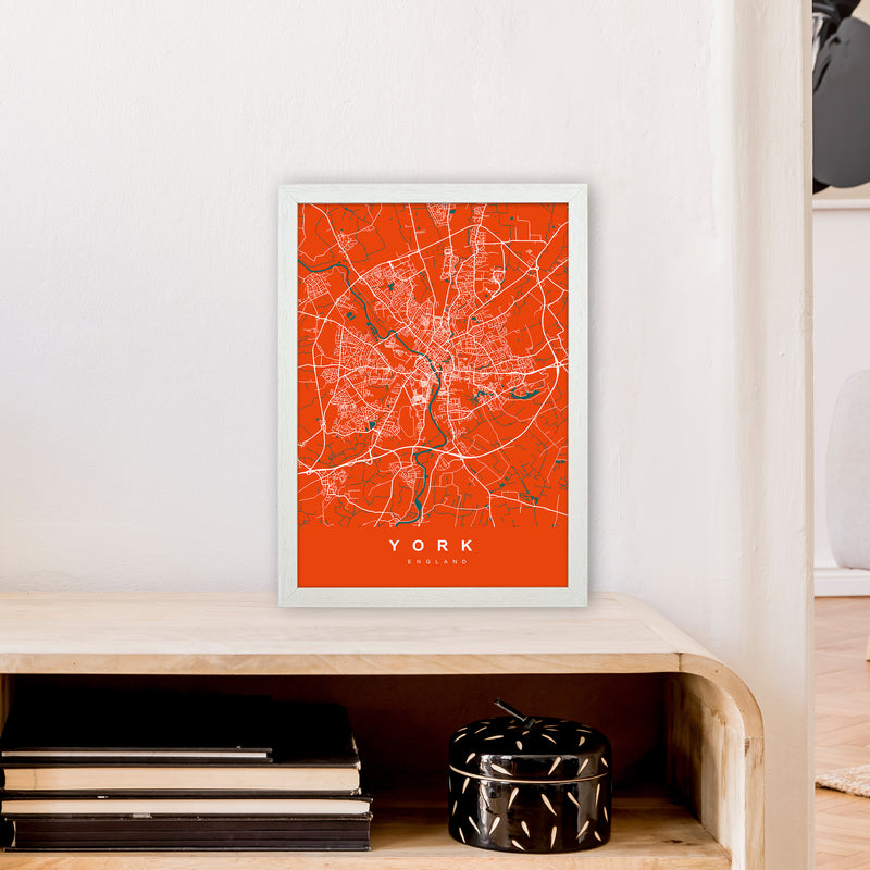 York I Art Print by UrbanMaps A3 Oak Frame