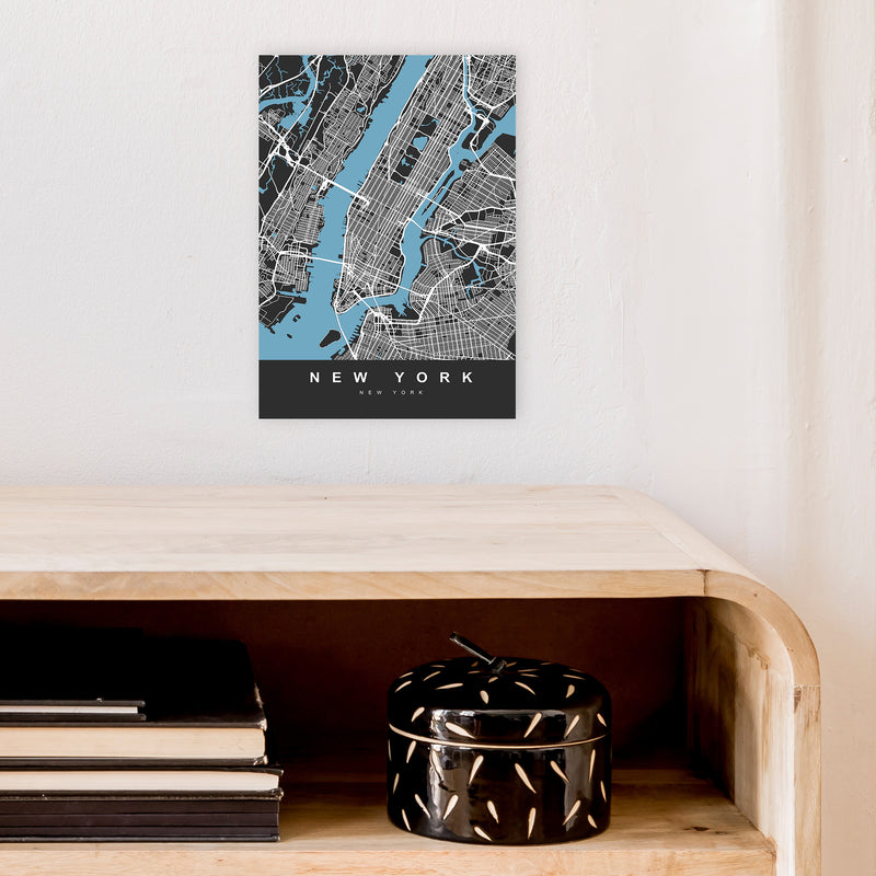 New York II Art Print by UrbanMaps A4 Black Frame
