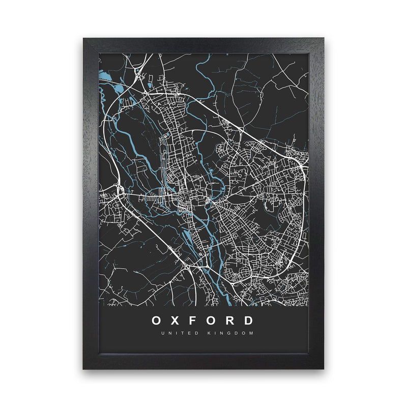 Oxford IV Art Print by UrbanMaps Black Grain