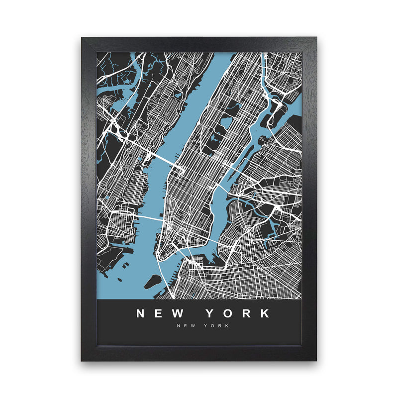 New York II Art Print by UrbanMaps Black Grain