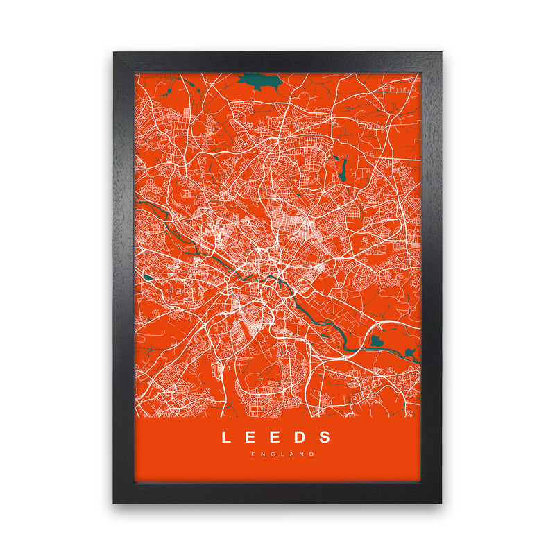 Leeds I Art Print by UrbanMaps Black Grain