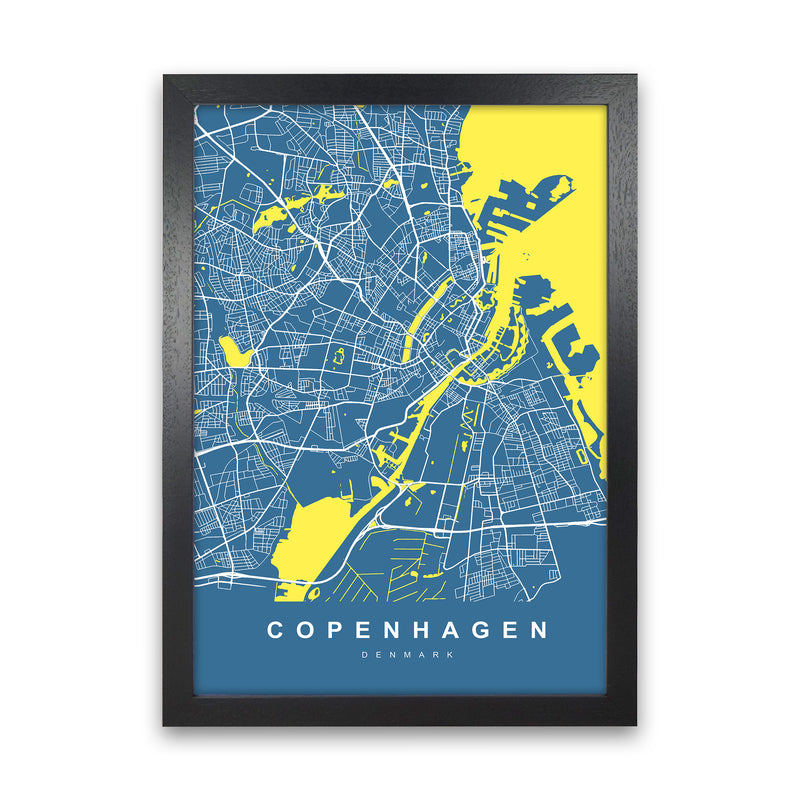 Copenhagen I Art Print by UrbanMaps Black Grain