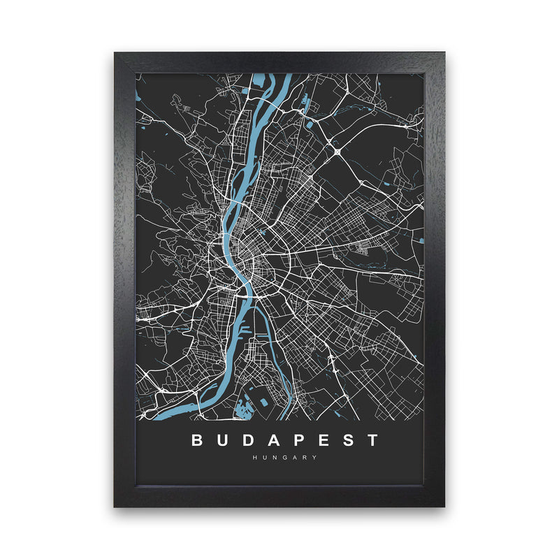 Budapest Art Print by UrbanMaps Black Grain