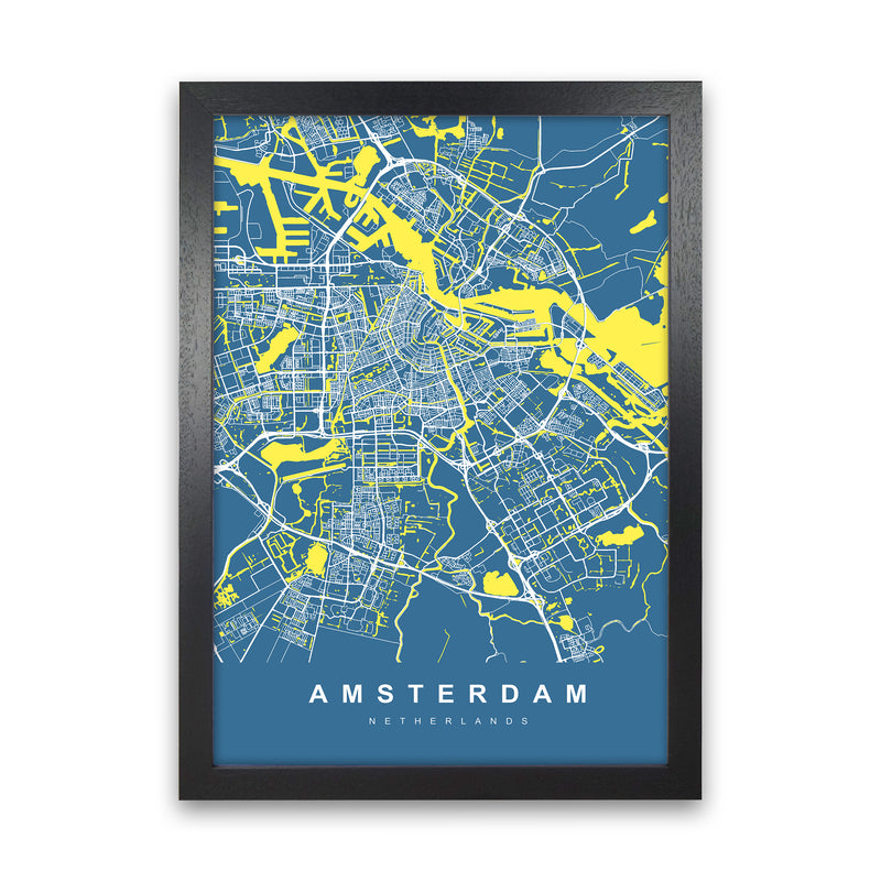 Amsterdam I Art Print by UrbanMaps Black Grain