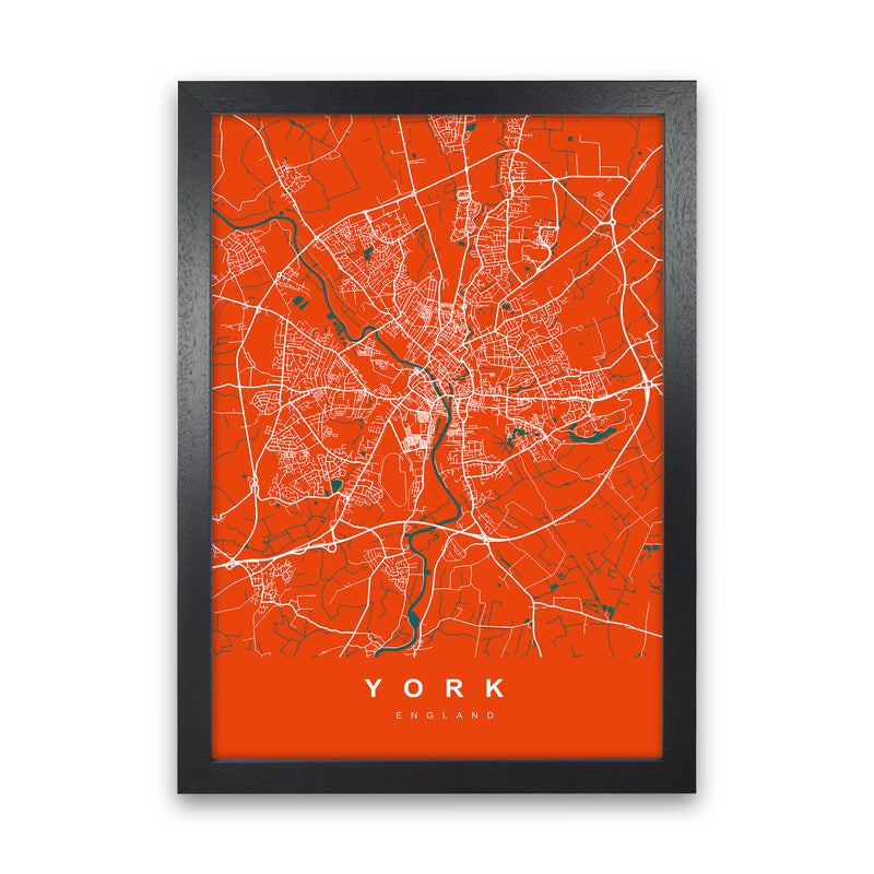 York I Art Print by UrbanMaps Black Grain