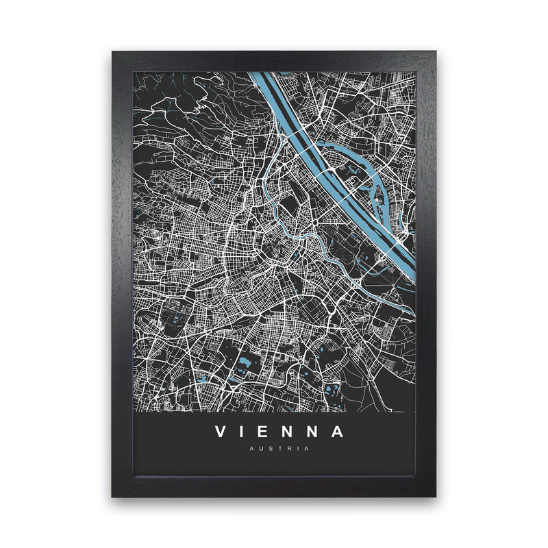 Vienna Art Print by UrbanMaps Black Grain