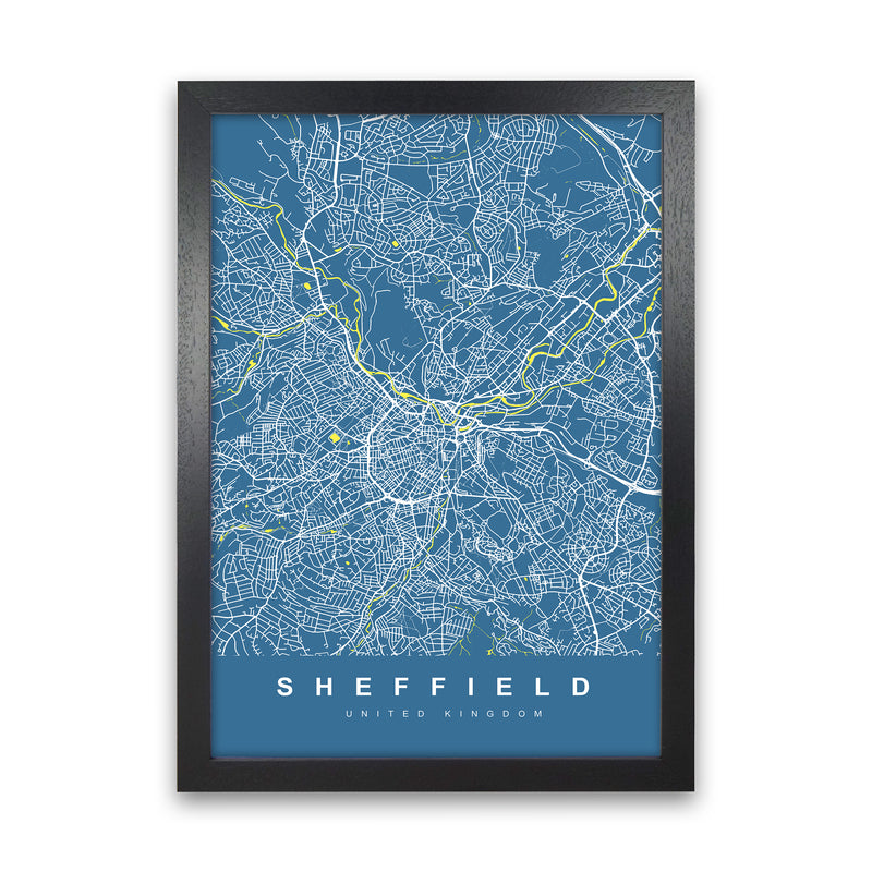 Sheffield II Art Print by UrbanMaps Black Grain