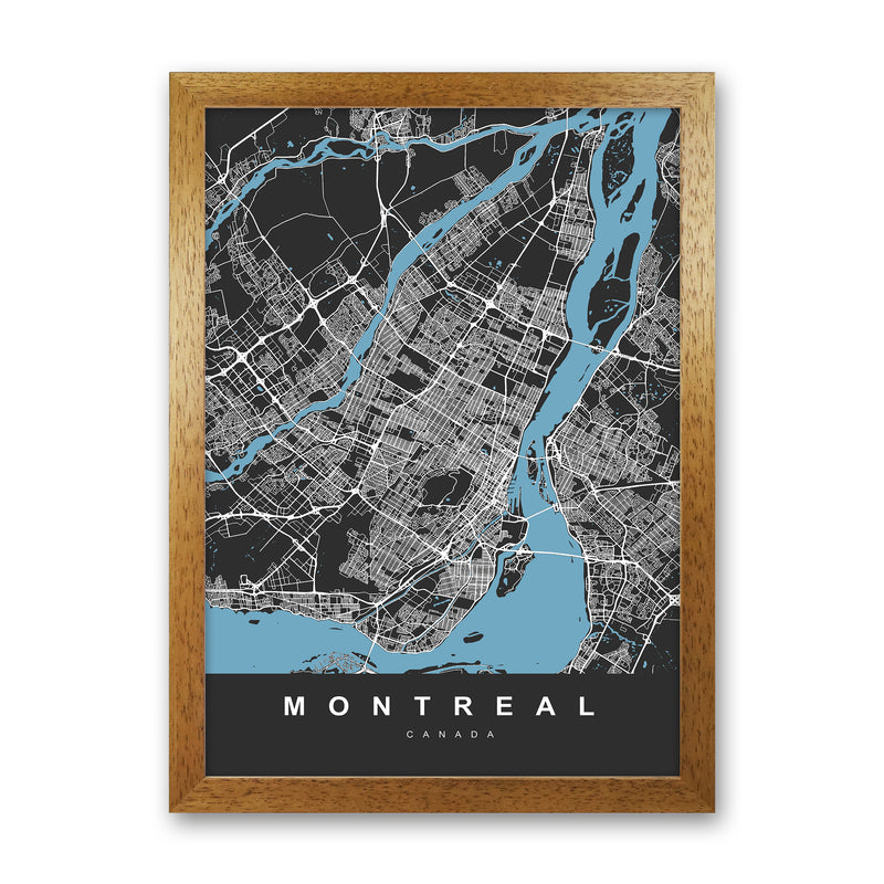 Montreal Art Print by UrbanMaps Oak Grain