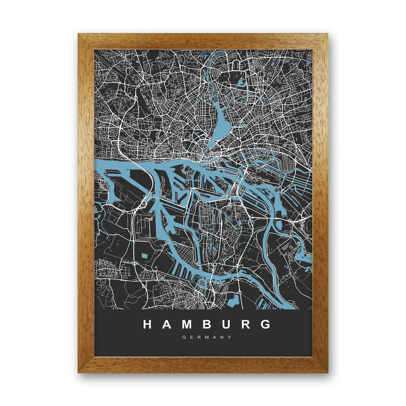 Hamburg Art Print by UrbanMaps Oak Grain
