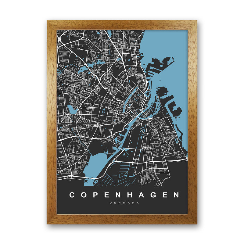Copenhagen II Art Print by UrbanMaps Oak Grain