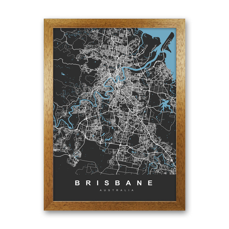 Brisbane II Art Print by UrbanMaps Oak Grain