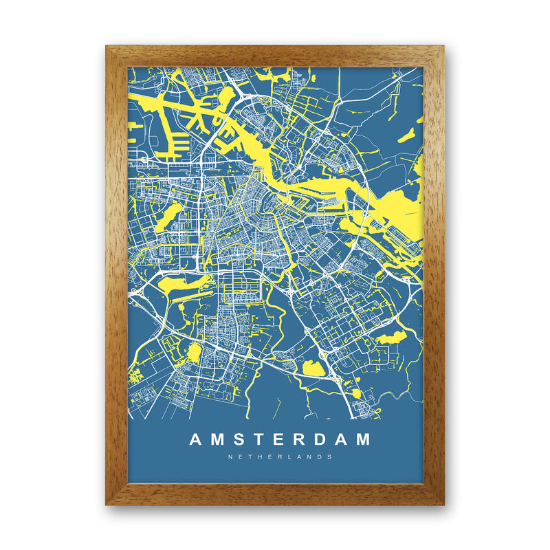 Amsterdam I Art Print by UrbanMaps Oak Grain