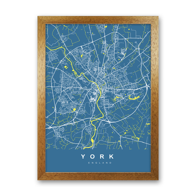 York II Art Print by UrbanMaps Oak Grain