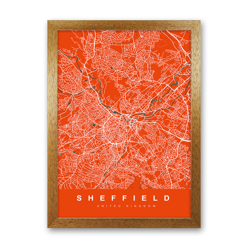 Sheffield I Art Print by UrbanMaps Oak Grain