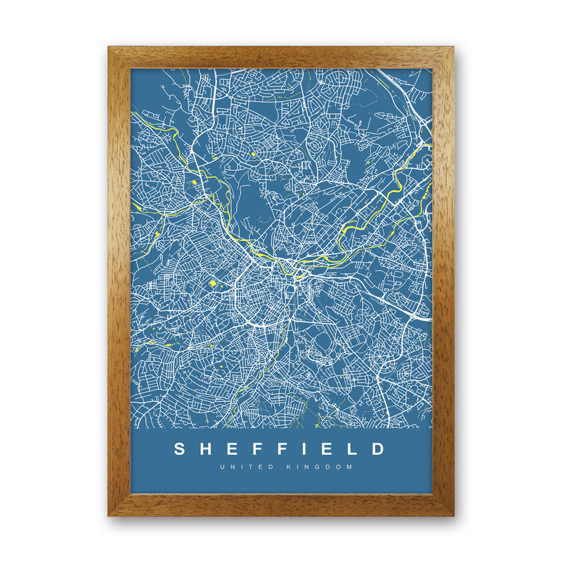 Sheffield II Art Print by UrbanMaps Oak Grain