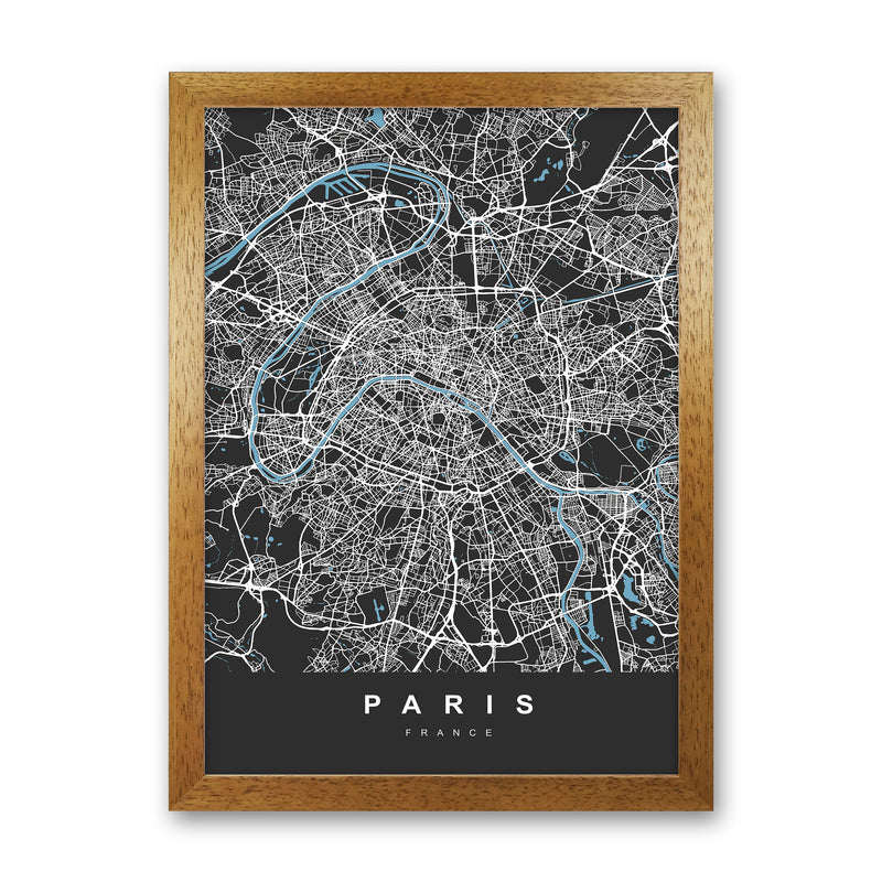 Paris Art Print by UrbanMaps Oak Grain