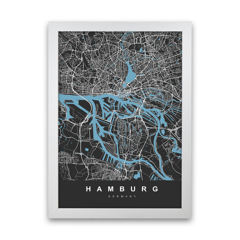 Hamburg Art Print by UrbanMaps White Grain