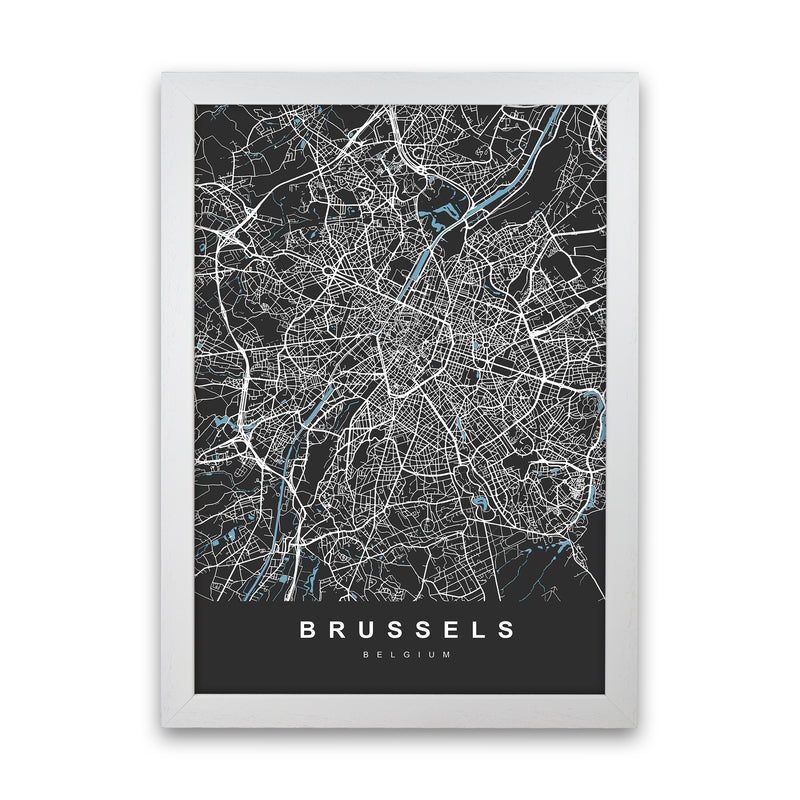 Brussel Art Print by UrbanMaps White Grain