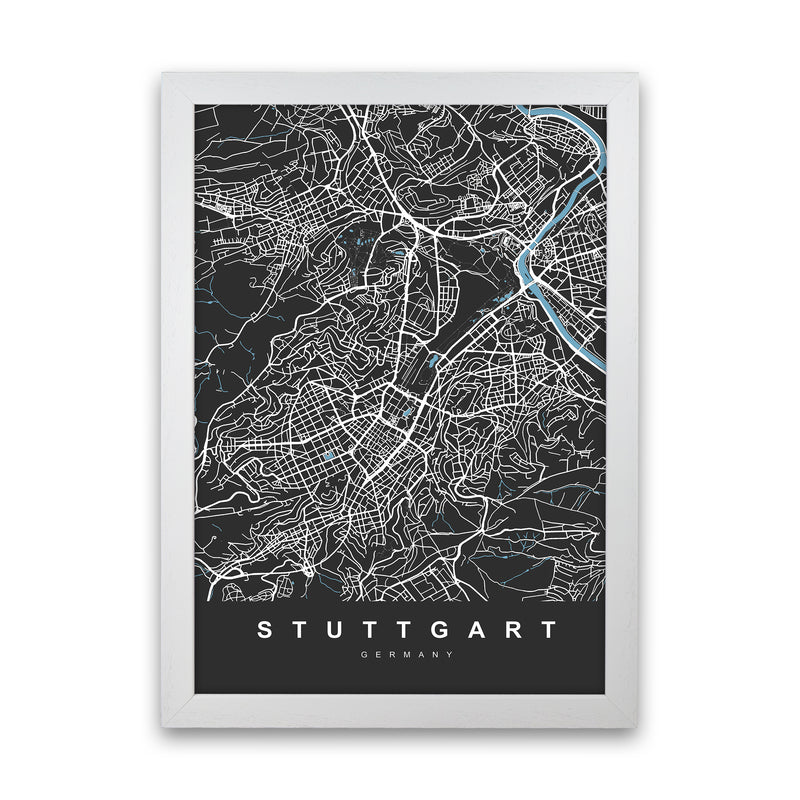 Stuttgart Art Print by UrbanMaps White Grain