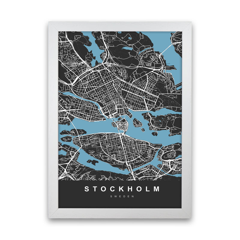 Stockholm Art Print by UrbanMaps White Grain