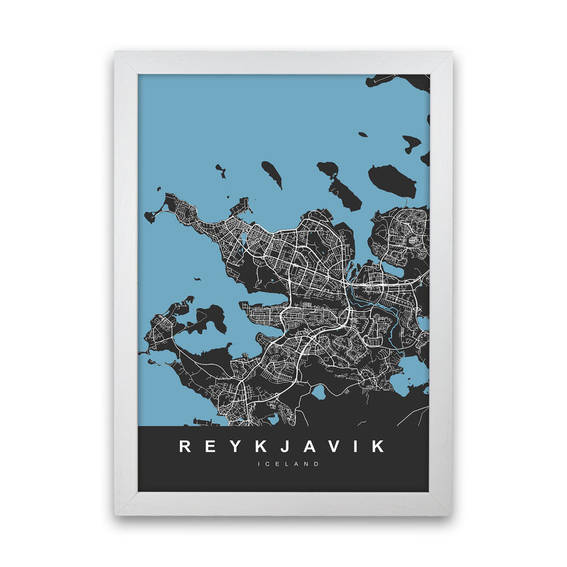 Reykjavik Art Print by UrbanMaps White Grain