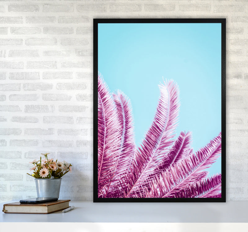 Pink Palm Trees Photography Print by Victoria Frost A1 White Frame