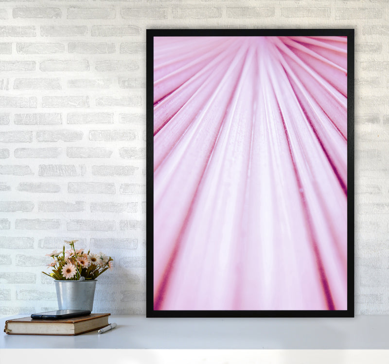 Pink Palm Leaf Photography Print by Victoria Frost A1 White Frame