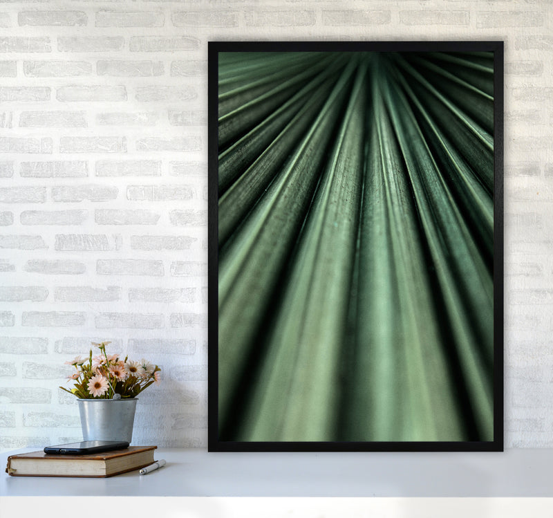 Green Palm Leaf Photography Print by Victoria Frost A1 White Frame