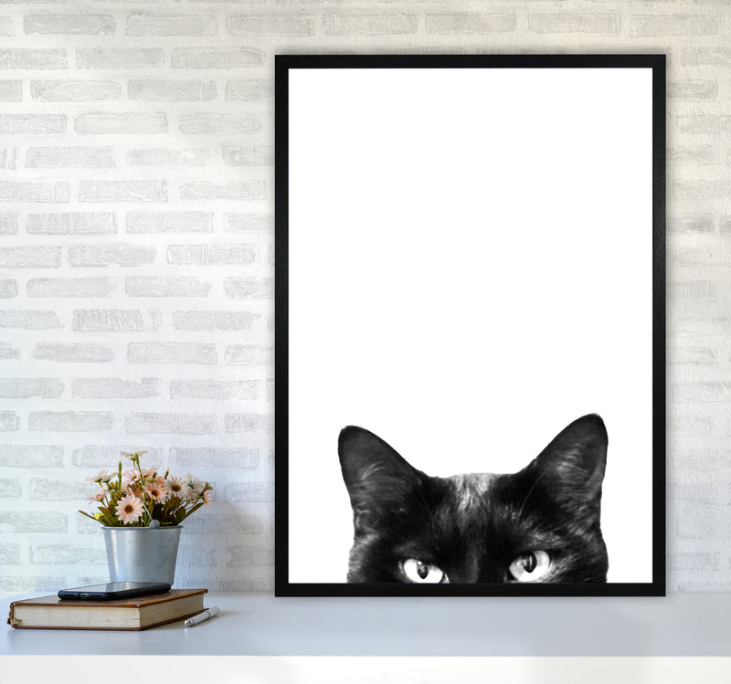 Black Cat Photography Print by Victoria Frost A1 White Frame