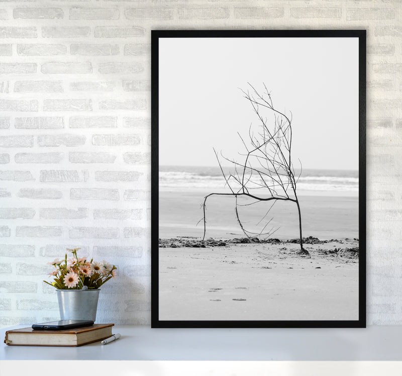 Beach Sculpture Photography Print by Victoria Frost A1 White Frame