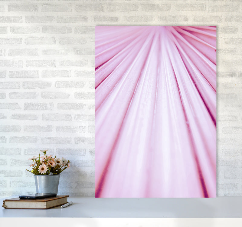 Pink Palm Leaf Photography Print by Victoria Frost A1 Black Frame