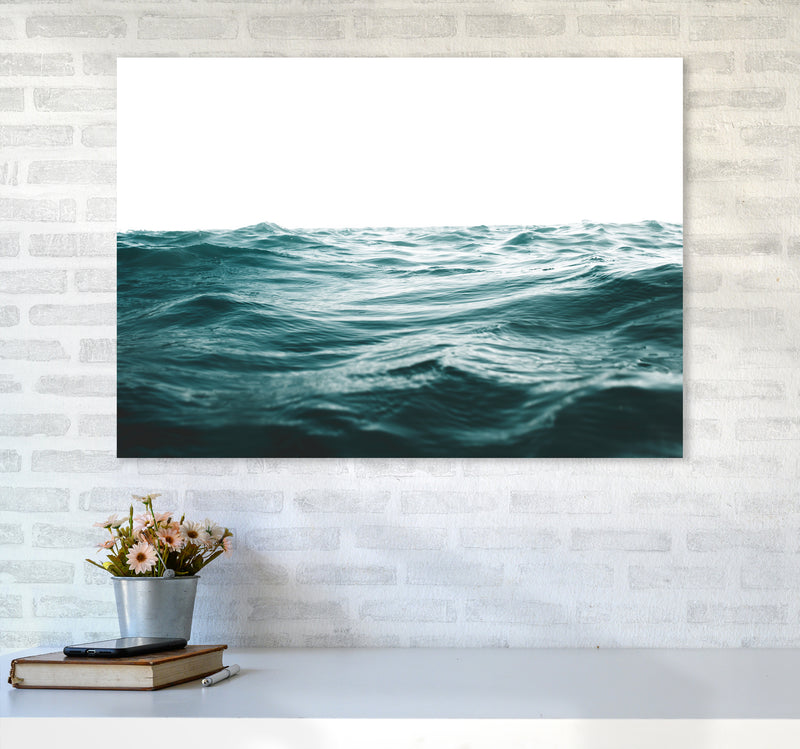 Blue Ocean Waves Photography Print by Victoria Frost A1 Black Frame