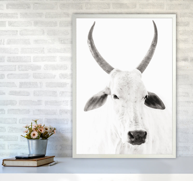 White Cow I Photography Print by Victoria Frost A1 Oak Frame