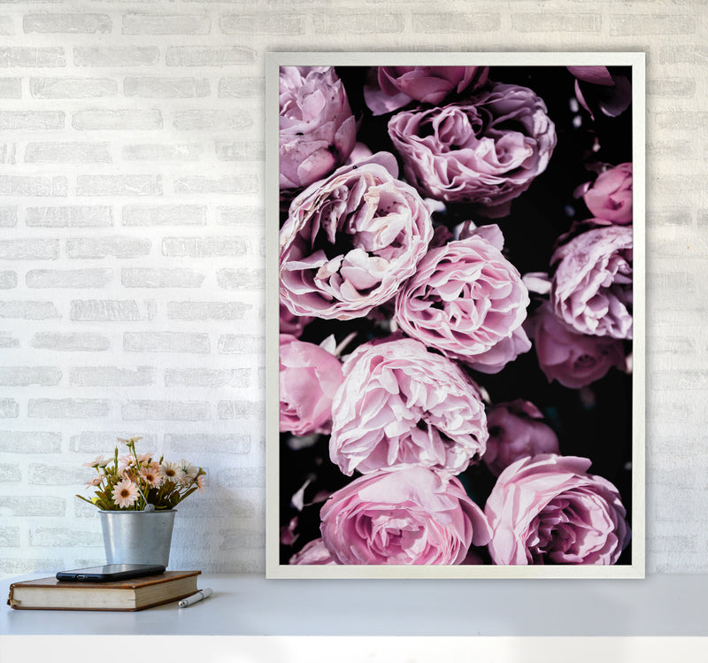 Pink Flowers II Photography Print by Victoria Frost A1 Oak Frame