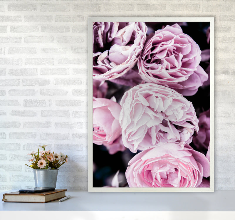 Pink Flowers I Photography Print by Victoria Frost A1 Oak Frame