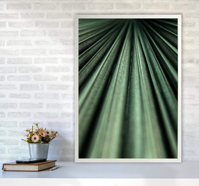 Green Palm Leaf Photography Print by Victoria Frost A1 Oak Frame