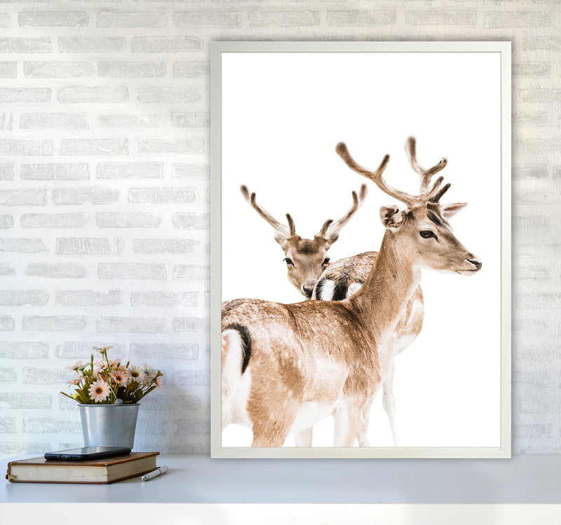 Deers II Photography Print by Victoria Frost A1 Oak Frame