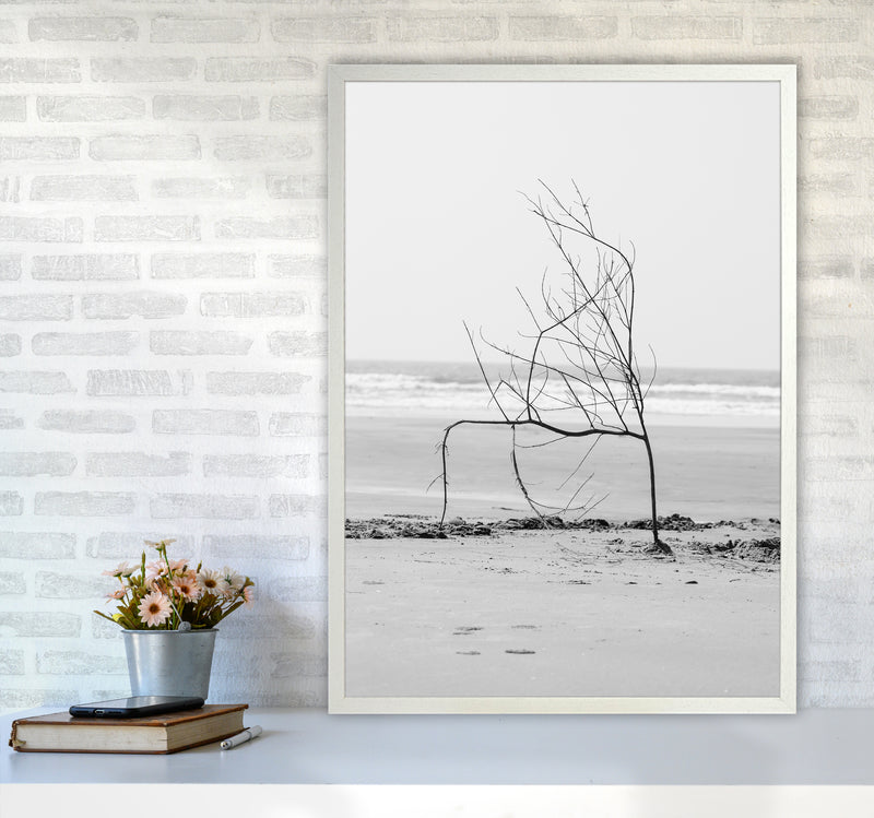 Beach Sculpture Photography Print by Victoria Frost A1 Oak Frame