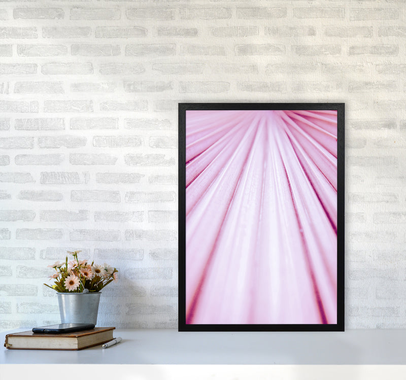 Pink Palm Leaf Photography Print by Victoria Frost A2 White Frame