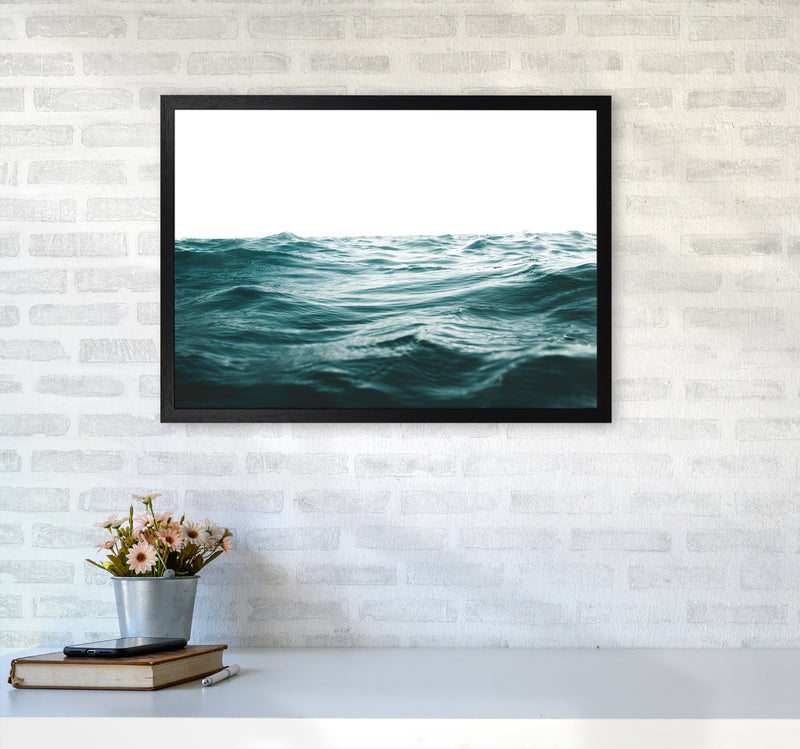 Blue Ocean Waves Photography Print by Victoria Frost A2 White Frame